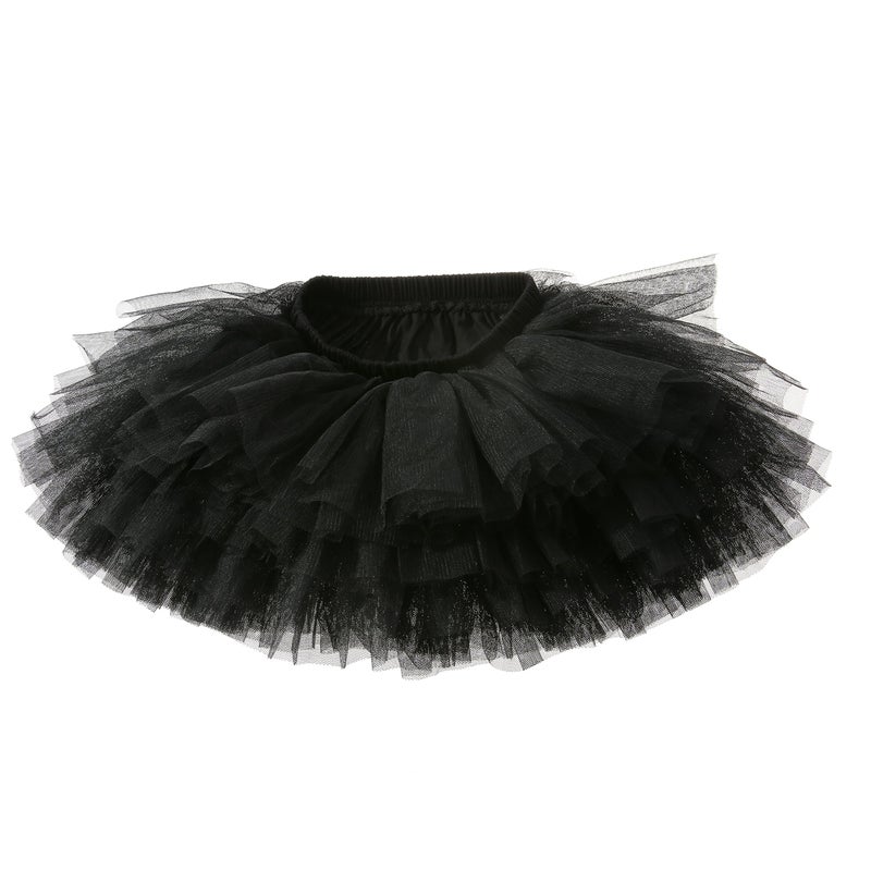 elamccor Baby Girls' Tutu Skirt Toddler 6 Layered Tulle Tutus 1-8T Black - Image 3